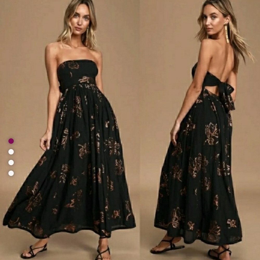 Free People Black Strapless Maxi Sundress